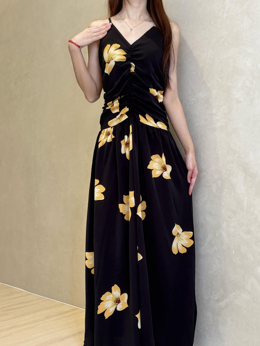 吊带印花连衣裙